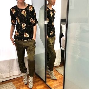 Vintage RARE Stenay 100% silk embroidered top